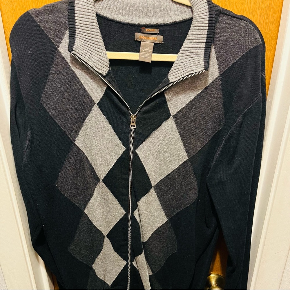 Dockers Argyle Full Zip Sweater